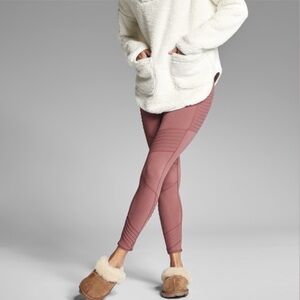 ATHLETA Women’s Rust Brown Stash Pocket Delancey Moto Tight Legging in Powervita